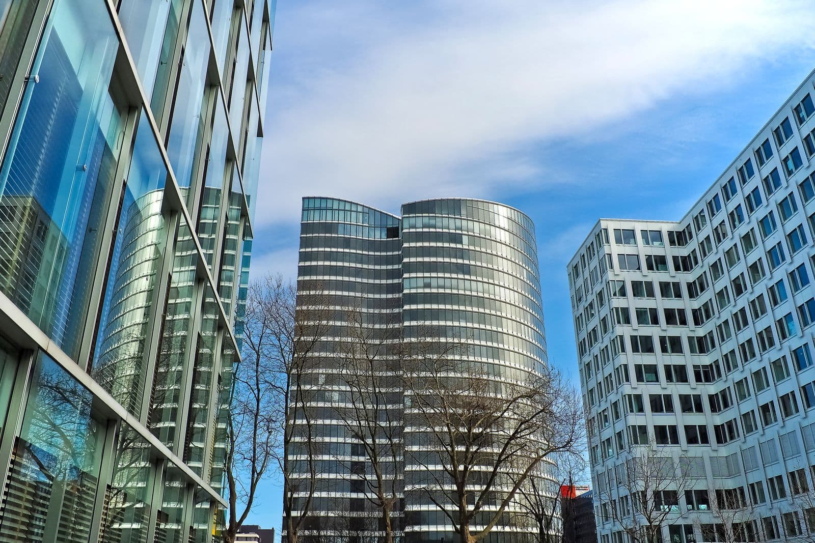 Cluster of modern corporate glass towers